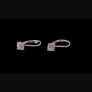 Dee Berkley Jewelry DBJ 925 Sterling Silver Pave Diamond Earrings .75"